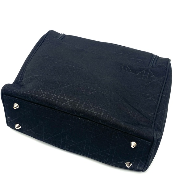 CHRISTIAN DIOR Black Cannage Travel Double Zipper Cosmetics Toiletry Bag Case - Picture 3 of 6